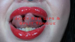 Juicy Red Lips & Split Tongue