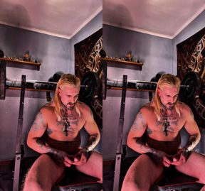 Tattooed Muscle Solo - Erotic VR Training & Stroking (4k Sbs)