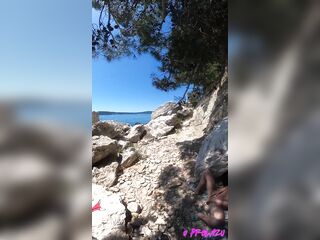 Wicked Solo Play on Nudist Beach - No Pants on the Way Back! ????
