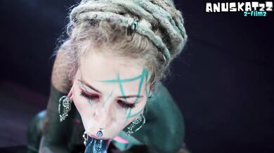 Tattooed Hippie Slut Anuskatzz Squirts Pisses Destroys Ass With Toys