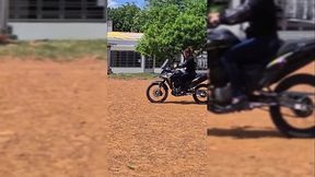 I was teaching the cleaning lady how to ride a motorcycle and a thief arrived and she was scared and we went home and she paid for my lessons with her ass
