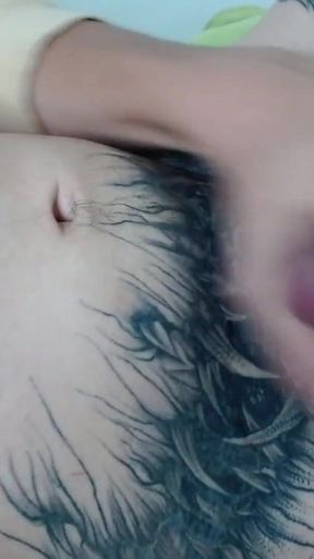 Tattooed Young Man Masturbates Until He Cums