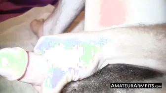 Hairy twink Varg toys his ass with a dildo and jerks off