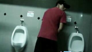 Public Handjob in a Restroom by Bigcockflasher