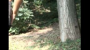 Sexy Redhead Girl Flashing Her Hot Legs in a Park