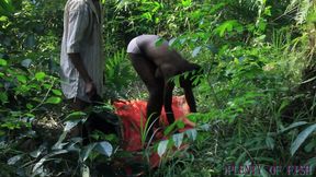 local farmers enjoy sex in the bush on a sunny day