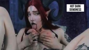 Hot Demoness, Moaning Loudly as She Enjoys her Toys.