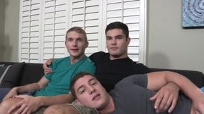 rubber-free-for-all three-some With Pete, Tanner, And Forrest - rectal delectation