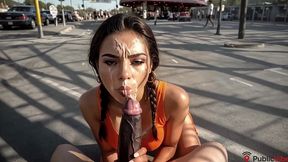 she sucks my dick on the shopping street, this bitch wanted to fuck so much, everyone around her is shocked [ai]