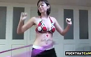 Hairy armpits Hula Hoop