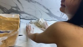 Unexpected sex in the kitchen with a teen while cooking! POV!