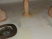 Full bladder release on dildo