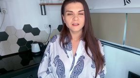 Milky Stepmom’s Boner Gets Licked in the Kitchen POV