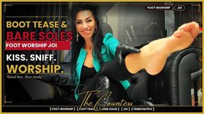 Boot Tease & Bare Soles Foot Worship JOI | The Countess