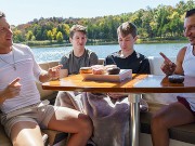 StepSons Caleb Morphy & Oliver Beck Get Their Asses Drilled In Taboo StepFamily Orgy - FamilyDick