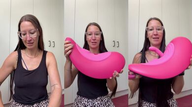 Brunette MILF Sex Coach Unboxes New Rider Dildo Gushes Dripping Cum