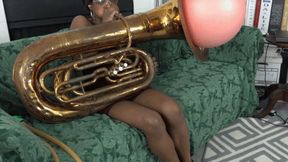 Sierra Struggles to Blow a Hot Water Bottle Inside a Tuba (MP4 - 1080p)