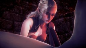 queen daenerys stormborn gives blow job in pov - game of thrones parody