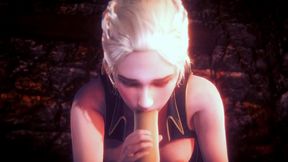 queen daenerys stormborn gives blow job in pov - game of thrones parody