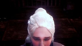 queen daenerys stormborn gives blow job in pov - game of thrones parody