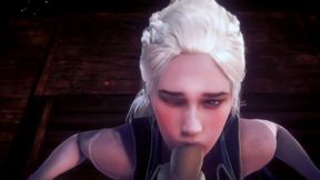 queen daenerys stormborn gives blow job in pov - game of thrones parody