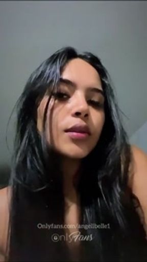 Sensual Latina, smokes naked