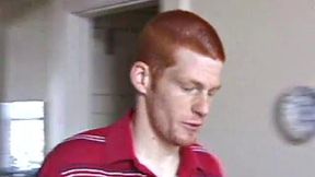 Always horny red haired skater Tristian covers the kitchen table with a large blue towel, stretches out a tape measure the length of the table, pulls out a porn magazine, tugs off his shirt, and gts down to business.