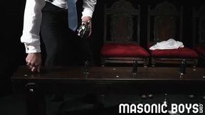 Suited daddies dominated muscle apprentice