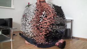 living room femdom trampling