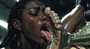 Ebony Slave Girl Licking &amp; Worshipping Alien Feet - Extreme Pleasure