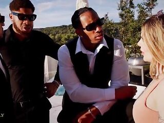 Unexpected three BBC Group-sex During Photoshoot,Irish Snowbunny Tina Snow Urinated On & Destroyed