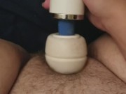 FTM masturbating with magic wand
