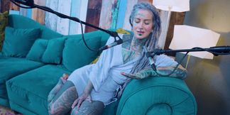 I talk about L - LOVE - ASMR podcast SFW talking goth skinny girl dreadlocks tattoo model inked girl