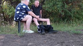 A Neighbor in a Park Jerks off My Dick Until I Cum