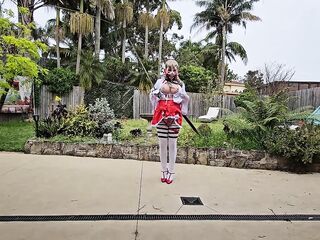 Chastity fox ninja cosplay and massive anal sex toy destruction