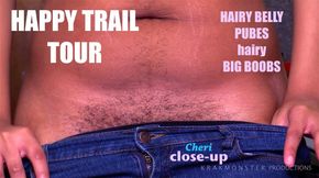 HAPPY TRAIL TOUR hairy belly BIG boobs pubic hair CLOSE UPs Cheri