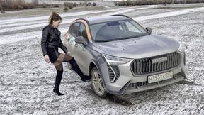 Irina tights white jacket boots stuck in the snow mud at HAWAL_1080_full video 20 min