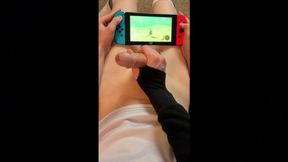 Femboy gets a hand job from his mate while frolicking Nintendo Change