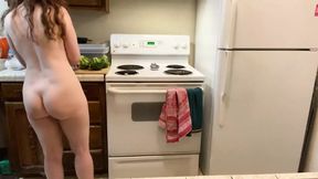 Long-haired Babe Spells &quot;Worcestershire&quot; Correctly. Naked in the Kitchen Episode 70