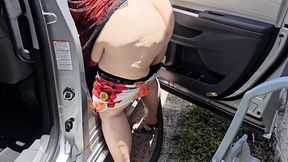 caught nosy stranger looking at my ass while vacuuming my vehicle and jerked his cock off to moaning - bbw ssbbw cock cum, public jerking off, fat ass big butt, bust a nut, handjob, car cum, outdoor