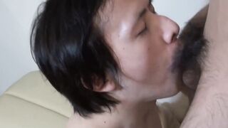 Little Japanese cums after getting assfucked by boyfriend