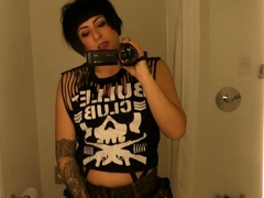 Cute curly brunette solo webcam masturbation