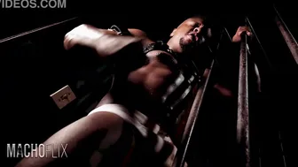 Muscular Black Bodybuilder Jerks Off in Prison Cell
