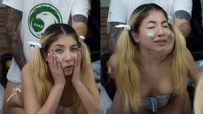 Hot Argentinean Latina handles a big cock in her ass and gives a sloppy blowjob