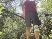 Cam Crest pulls out his butt plug in public