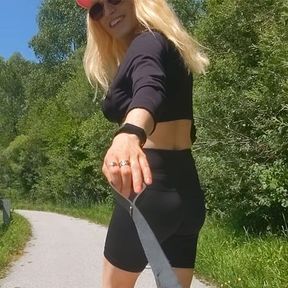 Come on, let&#039;s go for a walk! You can cum on my feet! POV pet play JOI by Tranny Dom!