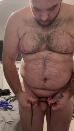 Cock Bondage with Under Clothes Crossdress and Out in Public Part 1