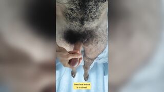 hairy man with ample shaft and gams have fun and showcase soles