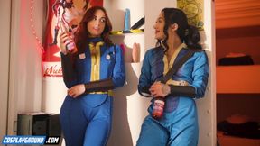 Sage Hunter Makes Audrey Reid Cum in a Fallout Bunker - Fallout Porn Cosplay Parody