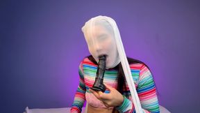 Dildo in Wet Stocking Panty